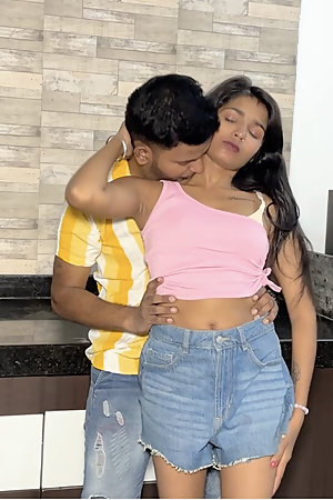 After Mom and Dad went out, the girl called her boyfriend at home.