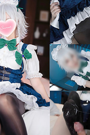 Sakuya Izayoi Cosplay Slick & Glossy Tights Footjob