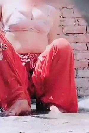 girl showering alone in her soft body and in the bathroom with her