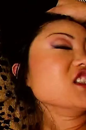 Tiny Asian whore gets a facial after rough anal fuck