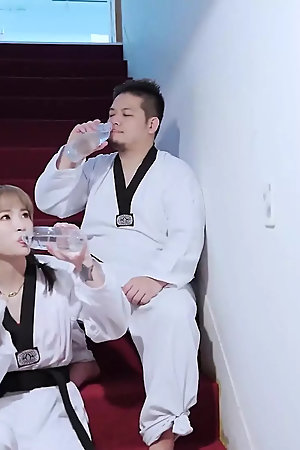 Bad bad fucks her karate master in the dojo
