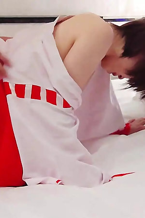 If you stick your head in such a place and lick your pussy, you'll be embarrassed and feel more Cute priestess in a miniskirt Amateur Creampie blowjob Girl