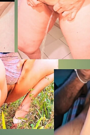 Asian pissing show outdoor and bathroom