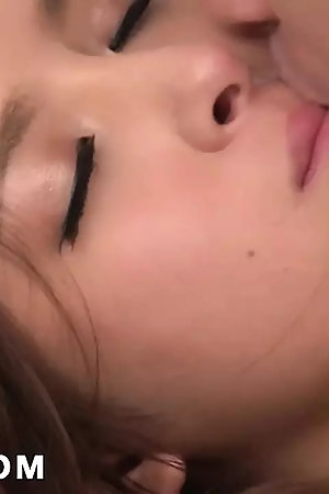 Sultry Japanese vixen, Nana Ninomiya, revels intimate kissing scenes while getting down and filthy - Asian porn star!